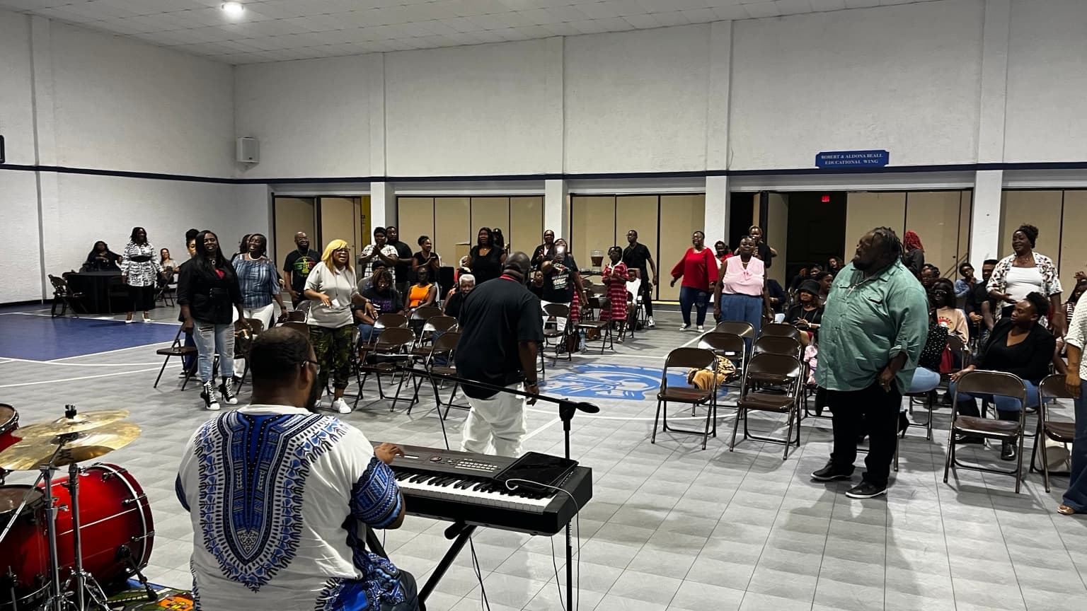Community members gathered for music and fellowship