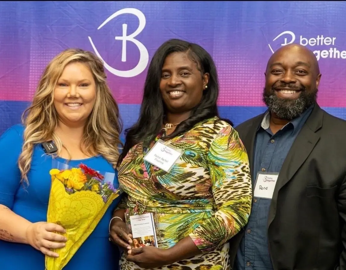 Rachel and Reno Flournoy receiving community recognition with Better Together